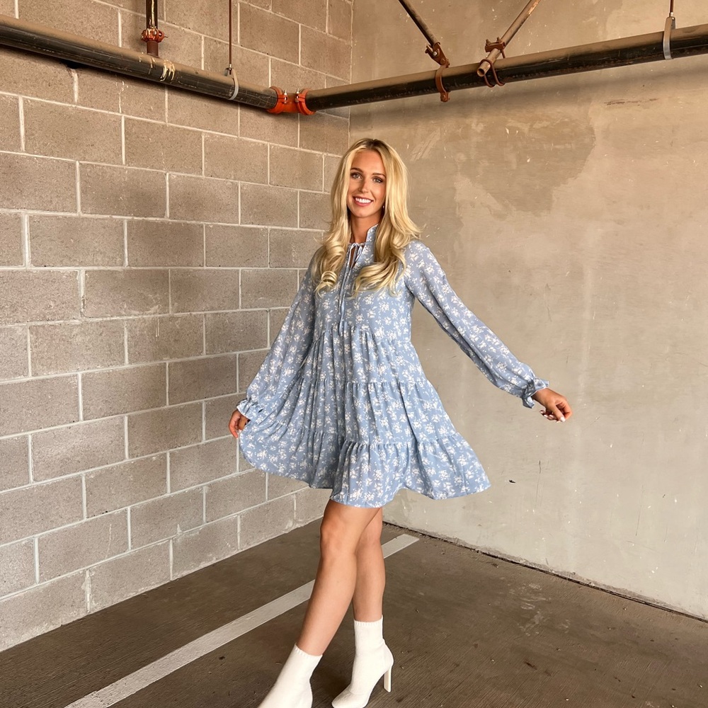 Floral Blue Dress